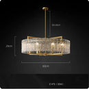 GobekUsa Dimmable LED Copper Glass Chandelier for Living Room