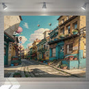 GobekUsa Love Street Landscape Wall Hanging Tapestry for Bedroom Decor