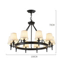 GobekUsa Country Retro Chandelier Fabric Lampshade Ceiling Pendant Light for Home Indoor Decor