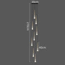 GobekUsa LED Nordic Staircase Chandelier Golden Black Indoor Lighting