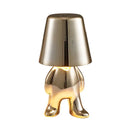 GobekUsa LED Golden Boy Table Lamp | Rechargeable Resin Night Light for Bedroom Decor