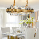 GobekUsa Gold Crystal Chandelier LED Ceiling Pendant Light - Luxurious Living Room Decor