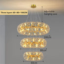GobekUsa Gold Crystal Chandelier: Luxury LED Hanging Lamp for Living and Dining Room