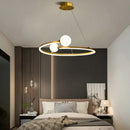 GobekUsa Gold Nordic Ring LED Ceiling Chandelier for Dining Room & Kitchen Island