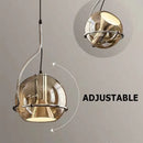 GobekUsa Industrial Amber Glass Pendant Light Adjustable Chandelier for Kitchen Bedroom Hallway