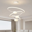 GobekUsa LED Chandelier: Modern Living Room Kitchen Hanging Light, White Indoor Lighting Fixture