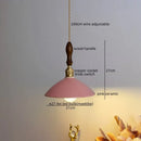 GobekUsa Ceramic LED Pendant Lamp: Modern Wood Handle Hanging Light Fixtures