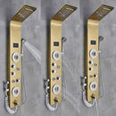 GobekUsa LED Blue Light Shower System with Temperature Display, Massage Column, Waterfall Rainfall