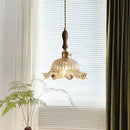 GobekUsa Clear Glass LED Hanging Lamp French Style Pendant Light for Home Decor