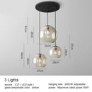 GobekUsa Glass Pendant Lights Dining Kitchen Bar Chandelier