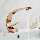 GobekUsa Black/Gold Basin Faucet Modern Bathroom Mixer Tap, Single Handle Waterfall Hot Cold