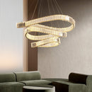 GobekUsa Crystal LED Pendant Chandelier - Modern Irregular Steel Foyer Lighting