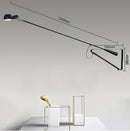 GobekUsa Dimmable LED Wall Lamp, Rotating Long Pole, Swinging Black and White Industrial Design