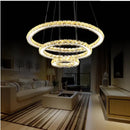 GobekUsa Crystal Ring Ceiling Chandelier Modern Circle Pendent Lamp LED Hanging Light Fixtures