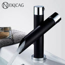 GobekUsa Black Basin Faucet: Cold/Hot Water Mixer for Deck Sink, Water-Saving Crane