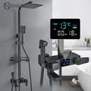 GobekUsa Digital Thermostatic Shower Faucet Set with Bidet Sprayer