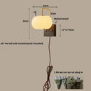GobekUsa Glass Wall Light Fixture Walnut Wood Modern Nordic Pull Chain Switch Lamparas
