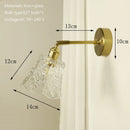 GobekUsa Brass Mirror Wall Sconce with Glass Shade for Bedroom and Living Room