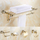 GobekUsa Crystal Bathroom Towel Rack: European Style Hardware Bath Organizer