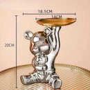 GobekUsa Bear Doll Storage Tray Piggy Bank Snacks Makeup Key Holder Home Decor Accessory