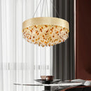 GobekUsa Crystal Chandelier: Modern Circular Design for Living Room, Lobby, Kitchen Island.