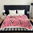 GobekUsa Leaf Jacquard Double-Layer Flannel Blanket for Sofa and Bed