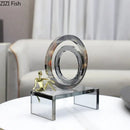 GobekUsa Crystal Geometric Ring Chair Base Decor - Golden Figurine Statue for Room Aesthetic