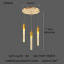GobekUsa Gold Crystal LED Chandelier: Modern Dining Room Lamps, Hanging Kitchen Ceiling Light
