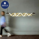 GobekUsa Gold LED Chandelier: Nordic Minimalist Dimming Pendant Lights for Home Decor