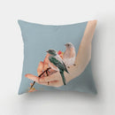 GobekUsa Deer Animal Short Plush Pillowcase with Natural Leaves and Flowers