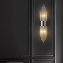 GobekUsa Clear Crystal LED Wall Lamp Stainless Steel Sconces for Bedroom Dining Room