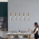 GobekUsa Gold Crystal Water Drop Pendant Lights for Dining Room Chandelier