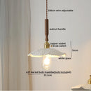 GobekUsa Ceramic Walnut Copper LED Pendant Light Chandelier for Bedroom Living Room