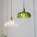 Vintage Shanghai Glass Pendant Light in Green or White