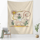 GobekUsa Botanical Girl Tarot Astrology Tapestry Wall Hanging for Boho Wicca Aesthetic Decor