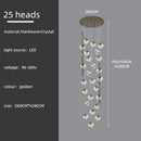 GobekUsa Crystal Modern Chandelier for Living Room Luxury Loft LED Lighting Staircase Chandelier