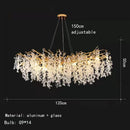 GobekUsa Gold Aluminium Crystal Chandelier for Elegant Dining Room Lighting