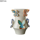 GobekUsa Butterfly Ceramic Vase: Decorative Pot for Flowers, Table Decoration, Room Aesthetic