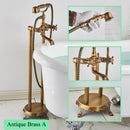 GobekUsa Brass Freestanding Bathtub Filler with Handshower, Dual Handles & Shower Set