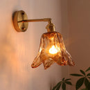 GobekUsa Japanese Style LED Wall Lamps Living Room Coffee Balcony Stair Light Copper Glass