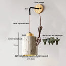 GobekUsa Cement Wood Wall Light Pull Chain Switch Adjustable Socket Nordic Modern Provencal