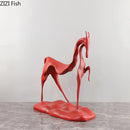 GobekUsa Cast Iron Horse Sculpture Modern Desk Decor Minimalist Room Artistic Craft Figurine