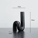 GobekUsa Black Pipe Geometric Resin Twist Knot Figurine - Home Decor Accessory