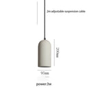 GobekUsa LED Cement Chandelier: Simple Industrial Style Ceiling Lamp for Bedroom, 110V 220V