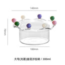 GobekUsa Clear Glass Fruit Bowl Plate Snack Dish Cake Dessert Cup Large Capacity