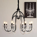 GobekUsa Elegant Black Crystal Chandelier Pendant Light for Living Room