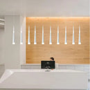 GobekUsa Conical Tube LED Pendant Lights for Bar Kitchen Island - Black Silver Aluminum