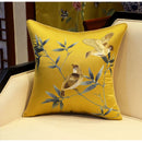 GobekUsa Birds Branches Embroidered Pillow Covers - Chinoiserie Style Chic Interiors