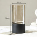 GobekUsa Gold Glass Vase Clear Desk Decor Hydroponic Floral Arrangement Bud Flower Pot