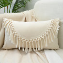 GobekUsa Boho White Lace Floral Sofa Cushion Cover Wedding Decor Throw Pillows
